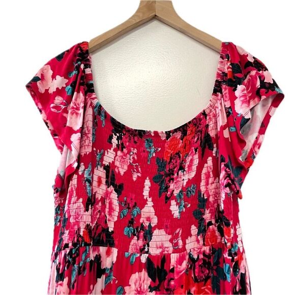 Torrid Red & Pink Floral Dress - Size 2X - Picture 6 of 6